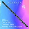 FOSHISY Plastic Binding Combs 21 Ring A4 10mm Comb Binding Spines, 60 Sheet Capacity, Pack of 100, Black