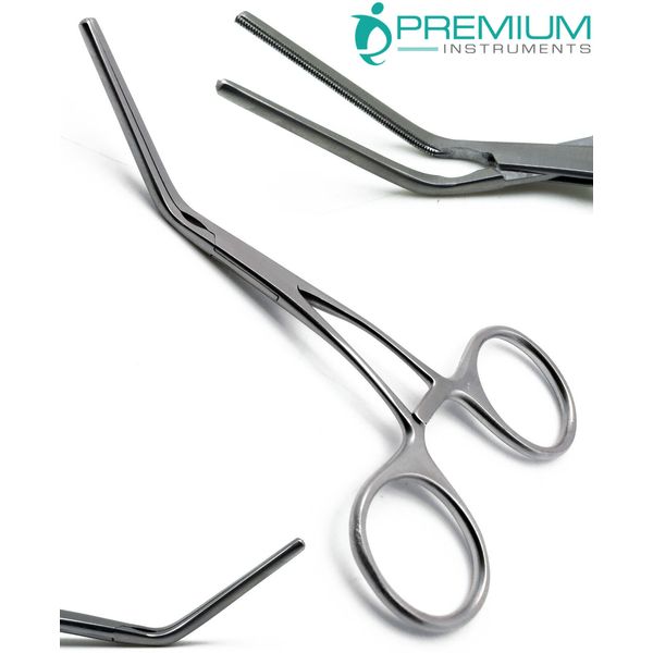 DeBAKEY Pediatric 5" Multi-Purpose Clamp Angled Hemostat Forceps Instruments