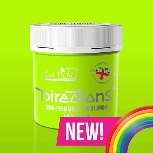 6 x New La Riche Directions Semi-Permanent Hair Colour, 88 ml, Fluorescent Green