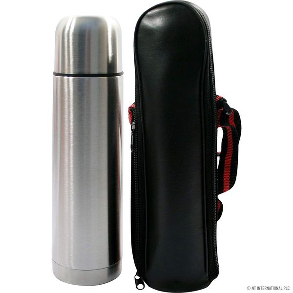 PRIMA 0.5Ltr Stainless Steel Vacuum Flask with Carry Case