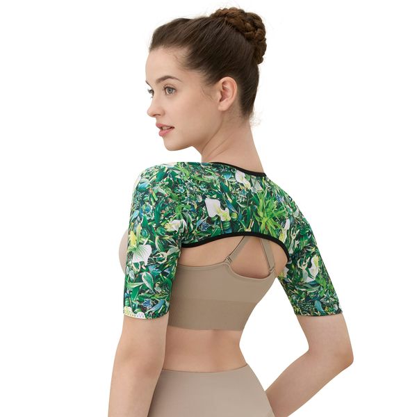 (Official) DRMETHOD Yogini Shaper Compression Upper Arm Wrap Shoulder Shapewear Sauna Suit, green