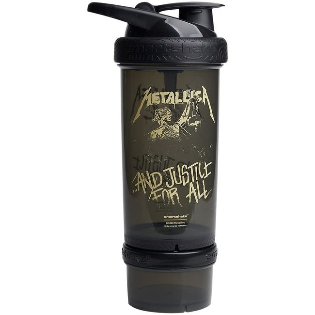 Smartshake Revive Metallica Protein Shaker Bottle with Storage – 750ml Protein Shake Bottles Metallica Merchandise Gift Shaker Cup, Guitar Gifts for Men, Rock Band Collection