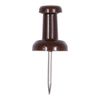 JAM PAPER Colorful Push Pins - Chocolate Brown Pushpins - 100/Pack