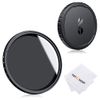 K&F Concept 72MM Variable ND2-ND400 Filter+ Cleaning Cloth+ Filter Cap, Basic Adjustable Thin ND2~ND400 Neutral Density Cloth with Silicone Lens Cover