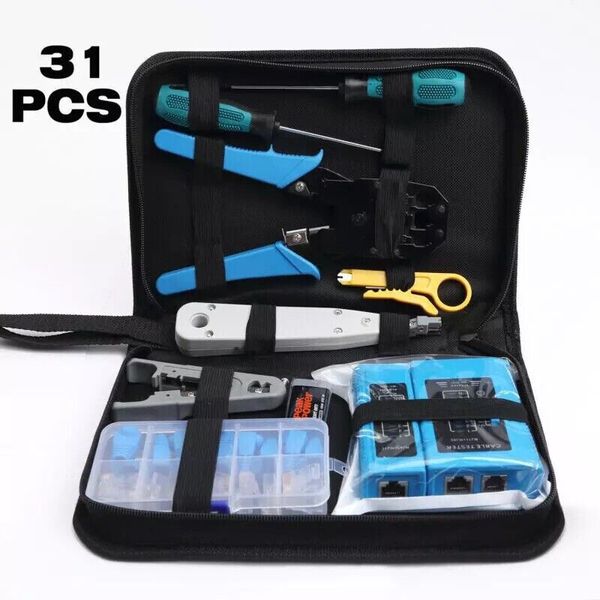 Network Ethernet LAN RJ45 Cat5e Cat6 Cable Tester Crimper Crimping Tools Set Kit