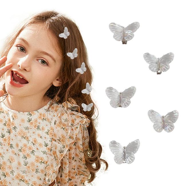 Butterfly Hair Clips Mini Hair Clips for 90s Throwback Party Cute Hair Accessories for Toddler Girls (Style1-5Pcs)