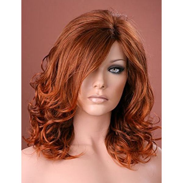 Forever Young UK Ladies Long Wig Soft Waved Curls Auburn Fashion Wig
