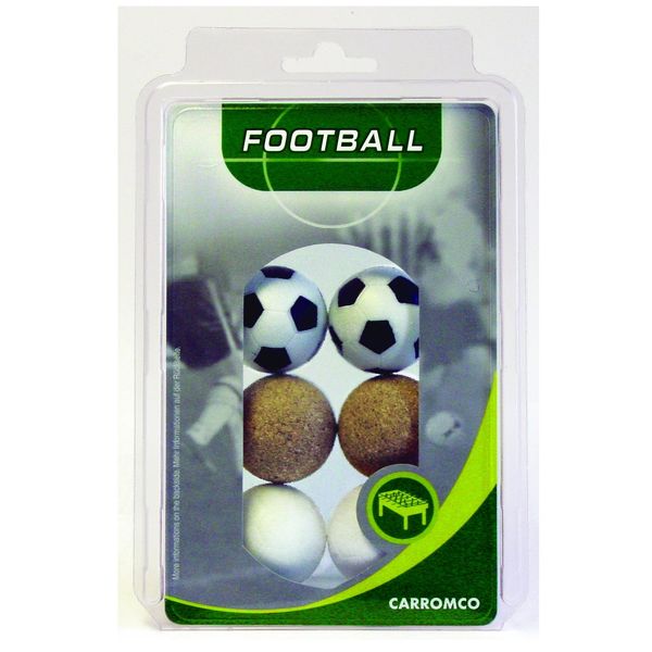 Carromco Table Football Balls 2 x Black/White 2 x White 2 x Plain Cork