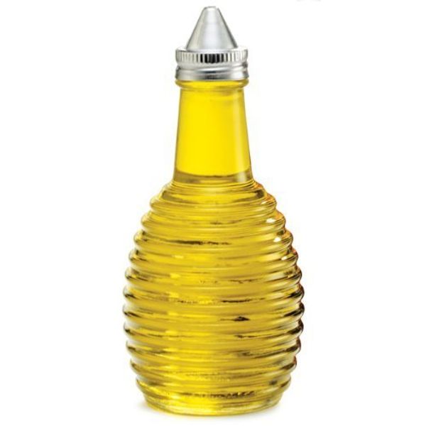 TableCraft Beehive Glass Oil & Vinegar Dispenser 6oz / 170ml | Oil Bottle, Vinegar Bottle