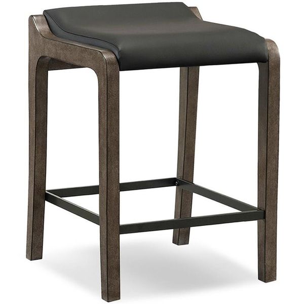 Leick Furniture Favorite Finds 28" Fastback Wood Bar Stool in Gray (Set of 2)