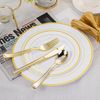 N9R 500PCS Gold Plastic Silverware - Gold Plastic Cutlery Set Disposable Flat...