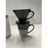 Coffee Maker Pour Over Dripper - Ceramic Slow Brew Cone W/Grooves - Black Matte