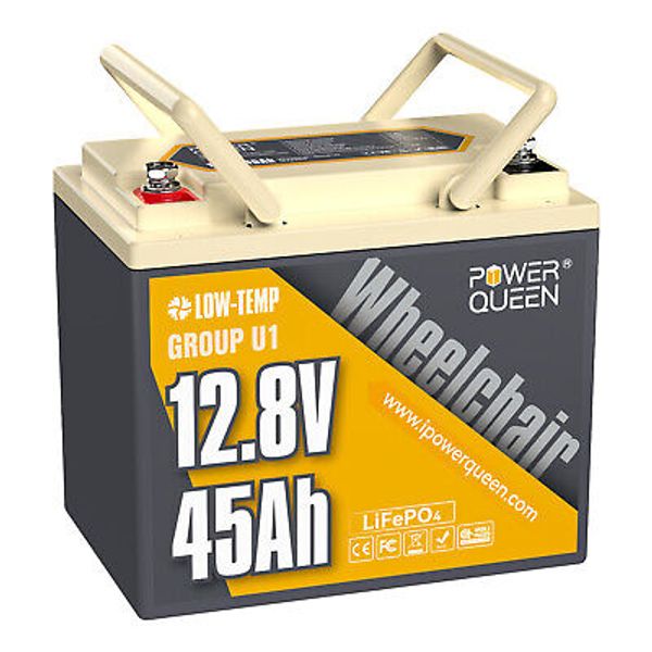 PowerQueen 12V 45Ah LiFePO4 Battery BMS For Fish Finder Camping Mobility Scooter