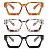 JM 3 Pack Square Reading Glasses, Blue Light Blocking Computer Reader for women men +1.5