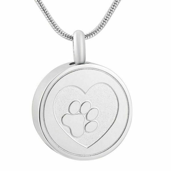 Paw Pet Cat Dog Keepsake Heart Cremation Urn Pendant Ashes Necklace Funeral UK .