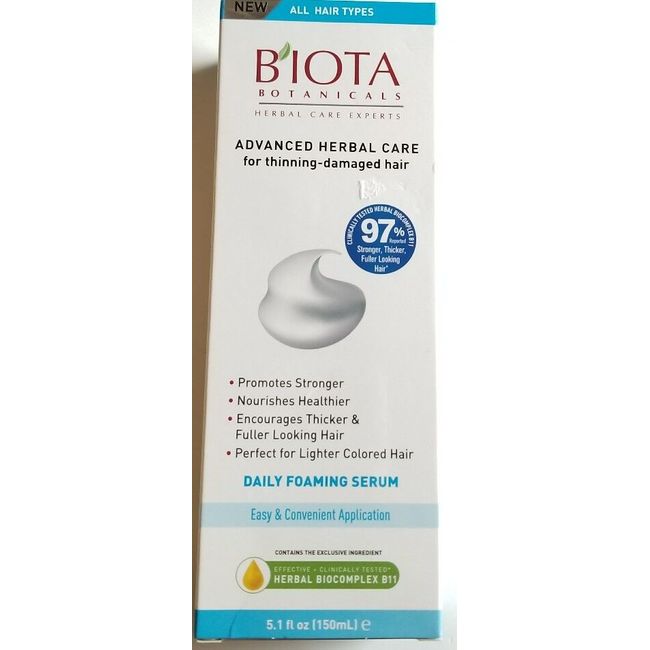 Biota Botanicals Advanced Herbal Care Daily Foaming Serum All Hair 5.1 Fl.Oz