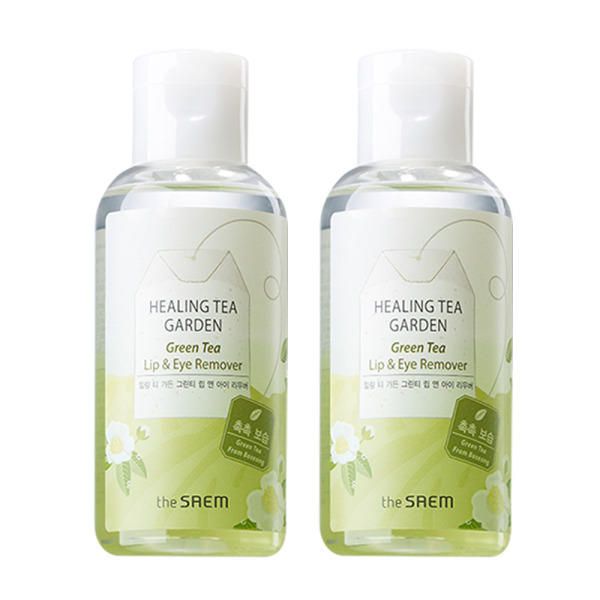 The Saem Healing Tea Garden Green Tea Lip &amp; Eye Remover 150ml x 2 - The Saem Healing Tea Garden Green Tea Lip &amp; Eye Remover 150ml x