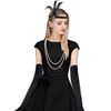 MIVAIUN 3 Pieces 1920s Flapper Headband Accessories Set, Vintage Flapper Feather Headband, Black Long Gloves, Pearl Necklace, Great Gatsby Costume Accessories, Retro Style Hair Accessories (3 Pieces)