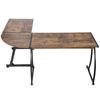 L-Shaped Corner Desk Computer Gaming Desk PC Table Writting Table Office Brown