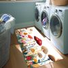 GJHong Laundry Room Rug Runner, Machine Washable Modern Solid Design Non-Slip Mat