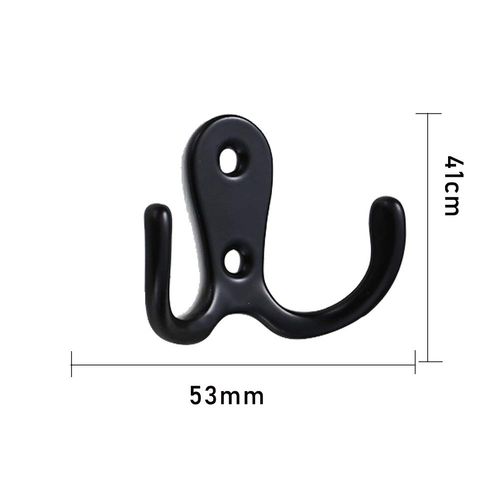 YuZhou 6 PCS Double Prong Robe Hooks, Dual Coat Hooks Black Double Door Hooks Chrome Coat Hook Cloth Hanger Hook Coat Hangers Metal Towel Hooks Bathroom Door Hooks for Bedrooms Screw in Hanging Door