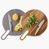 Eclipse Acacia Wood Cutting Board/Round Cutting Board with Handle (Grey, L)