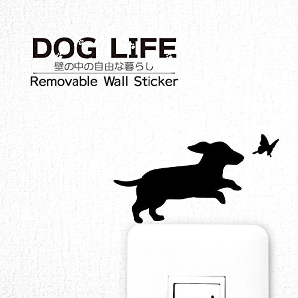 Wall Sticker Dog Life "Dachshund B (Butterfly"