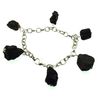 Natural Black Tourmaline Gemstone Charm Bracelet