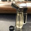 Jet Torch Flame Lighter Windproof 1300'C Adjustable Flame Refillable Butane Gas Viewable Fuel Jet Torch Lighter - White