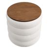 Modway Mezzo Round Boucle Fabric Storage Ottoman in Cloud
