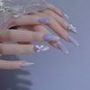 Pack of 24 Nail Tips, Light Blue Butterfly Aurora Nails, Parties, After-Parties, School Entrance Ceremonies, Graduations, Kindergarten Entrance Ceremonies, Coming-of-Age Ceremonies, Fireworks Festivals, Photography, False Nails,