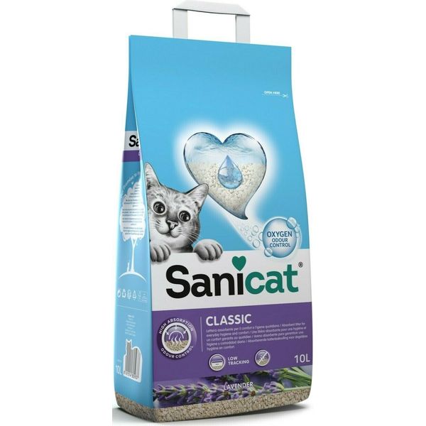 Cat Litter Box Sanicat Classic Lavender 10LT Meerschaum Silicon Odor --