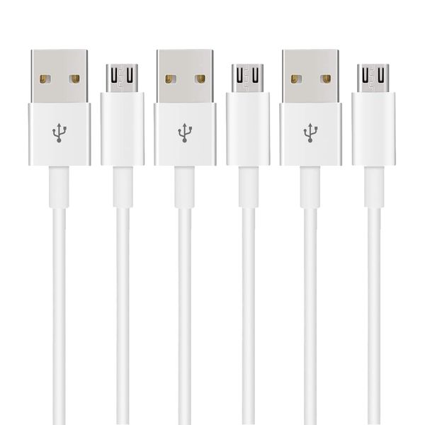 Micro USB Cable (3.3 ft (1 m), Suptopwxm Micro USB Cable [White] QC3.0 Rapid Charging Cable, High Speed Data Transfer, PS4 Controller Compatible, Supports Many Android Smartphones, Android Charging