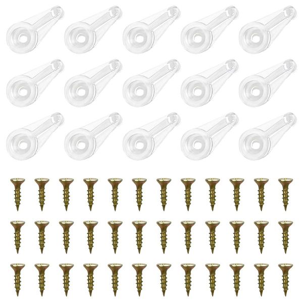 50 Pairs Glass Retainer Clips Kit Glass Cabinet Panel Clips with Screws for Fixing Offset Clear Glass Door Retainer 4mm Plastic Doors Clips Transparent Mirror Clip Cabinet Window Glass Holder