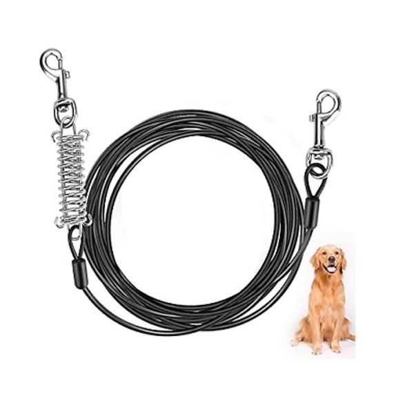 Bestcool Pet Tie-out, Two-headed Pet Safety Rope Puppy Lead Leash Metal Chain