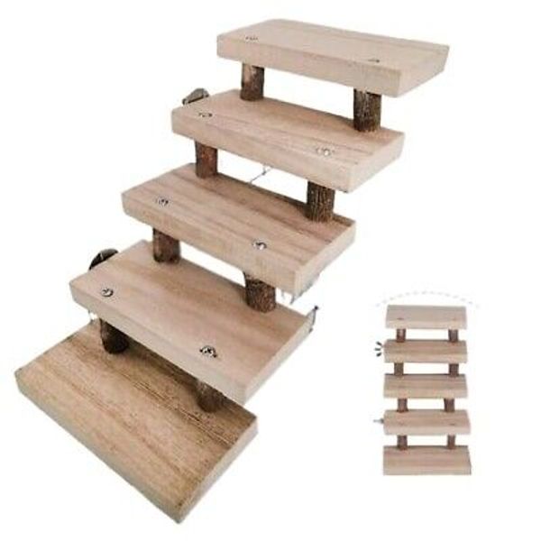 Parrots Playground, Bird Play Gym Wood Perch Stand  Ladder Stairs 5 Layers