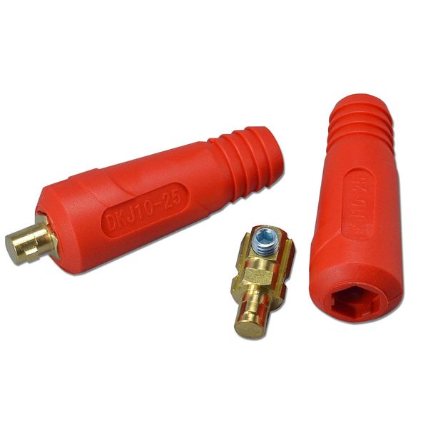 RIVERWELD TIG Welding Cable Panel Connector Socket Set Quick Fitting Dinse-Style RED 200Amp DKJ10-25 2pk