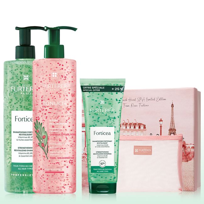 [Rene Furterer] Porticia &amp; Tonucia Deep Cleansing &amp; Moisture Volume Shampoo 600ml Gift Set (+ Porticia Shampoo 250ml &amp; Pouch Free)