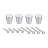 sourcing map 20x23mm Drawer Knobs, 4pcs Aluminum Alloy Wardrobe Pull Handles Silver Tone