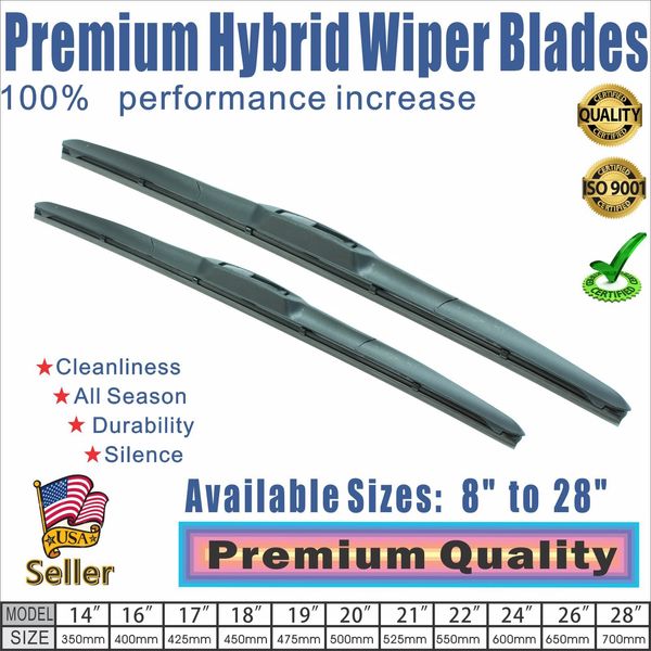 Top Quality 26" + 20" Windshield Wiper Blades  OEM Quality J-Hook
