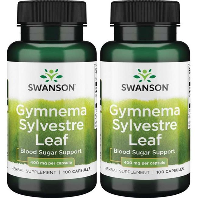 Swanson Gymnema Sylvestre Leaf 400 mg 2X100 Caps Glucose Sugar Metabolism +Bonus