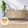Sourcing Map 6 Pack Brown Rattan Woven Wood Drawer Knobs, 1.57" Round, Sturdy & Durable, Easy to Install, Wide Application