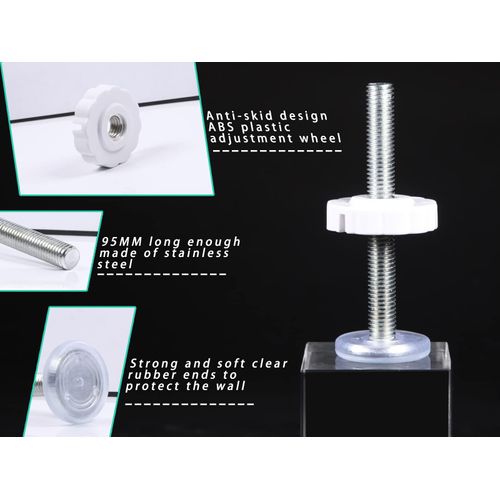 4 Pack Pressure Mounted BoltsKit for Baby Gate Pet Dog Wall Protector Threaded Spindle Rods Long Screws M10(90mm) Stair Walk Thru Gates Spares Lindam Safety First Parts Extension Cuggle（White ）