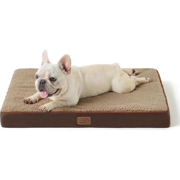 Orthopedic Waterproof Dog Bed for Medium Dogs up to 35lbs, Brown