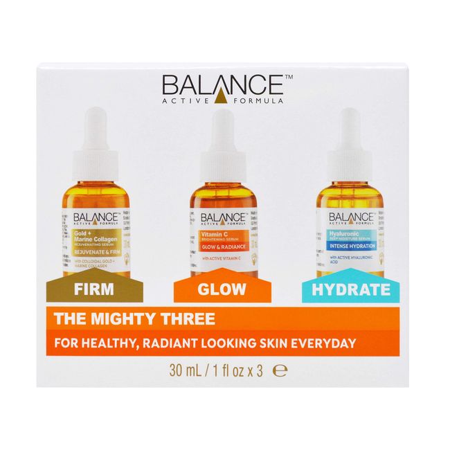 Balance Active Formula The Mighty Three (3 X 30ml) - Breakthrough Active Ingredients Visible Results. Three Targeted Serums That You Can Layer Together Or Use Individually.