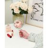Auxmir Hand Mirror, Magnifier, 30x, Foldable, Double Sided Handle, Compact Mirror, 30x Equal Time, Tabletop Mirror, Compact, Portable, Round