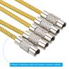 PATIKIL 3.5 Inch Length Wire Keychain Cable, 10 Pack Stainless Steel Key Ring Loop, Yellow