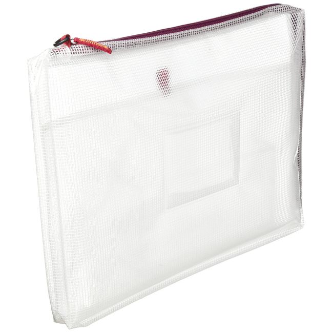 Notum UNCM-A4#19 Mesh Case with Gusset, Clear, A4, Red