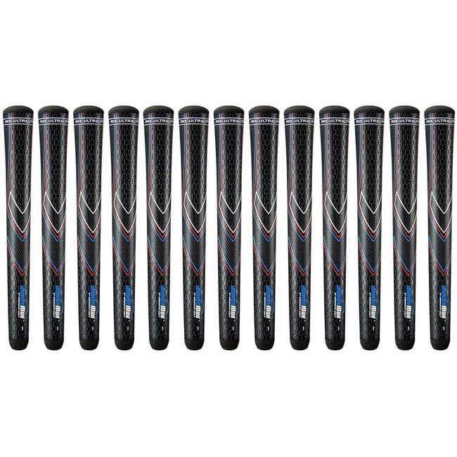 JumboMax Golf Grips JMX Ultralite Tapered Golf Club Grips, Oversize Golf Grips 25% Lighter Than Standard, Black W/RWB - Set of 1 Large/LG (+11/32)