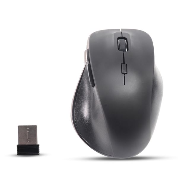 KUYHRF Wireless Mouse, 2.4G Ergonomic Optical Mouse, 5 Buttons,DPI Adjustable, USB Computer Mouse for Laptop, PC, Computer, Chromebook, Notebook (Black)
